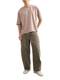 Topman Boxy Crew Neck Cotton T-Shirt, Pink, Pink