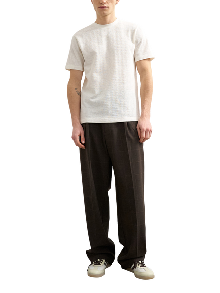 Topman Cotton Blend Relaxed Knit T-Shirt, Cream, Cream