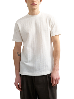 Topman Cotton Blend Relaxed Knit T-Shirt, Cream - view 2, Cream