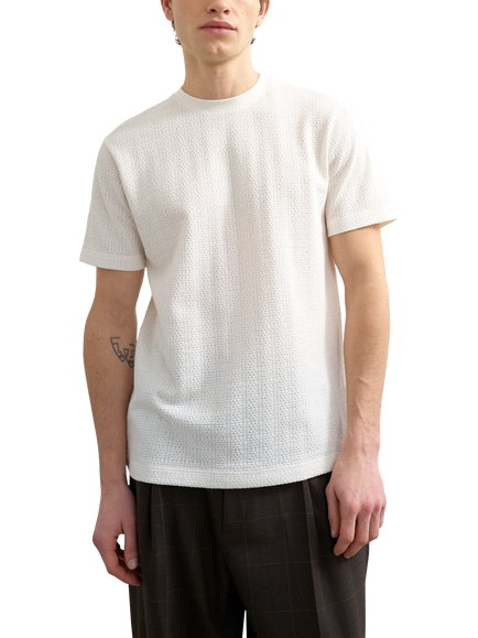 Topman Cotton Blend Relaxed Knit T-Shirt, Cream - view 2, Cream