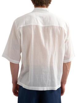 Topman Short Sleeve Cotton Ripstop Shirt, White - view 2, White