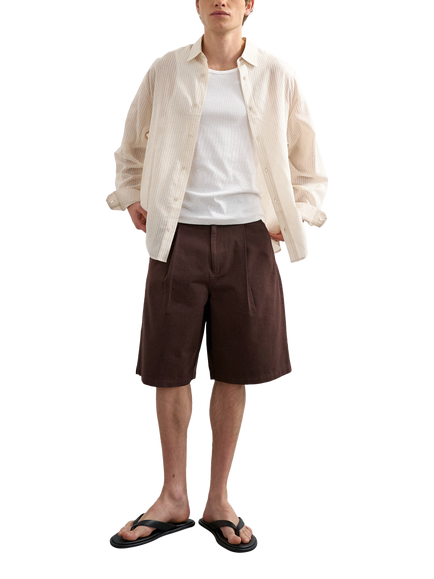 Topman Sheer Stripe Shirt, Ecru, Ecru