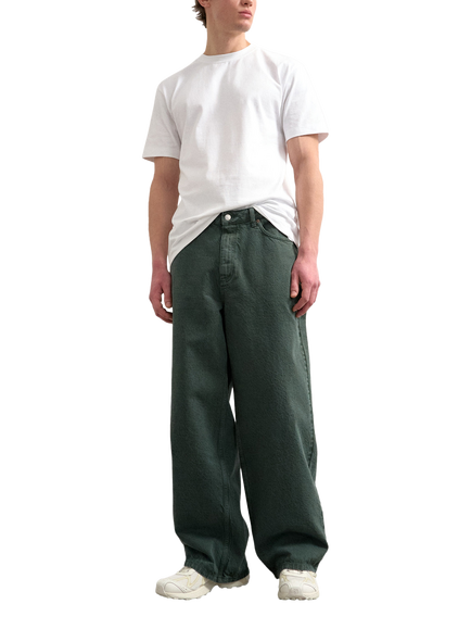Topman Rigid Denim Baggy Fit Jeans, Green, Green