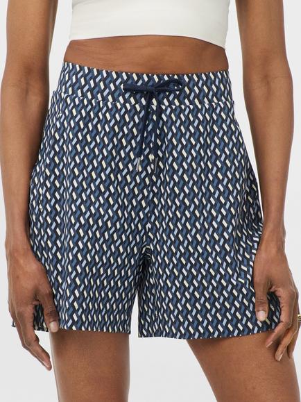 Sweaty Betty Explorer Geometric Print 5.5" Shorts, Blue, Blue