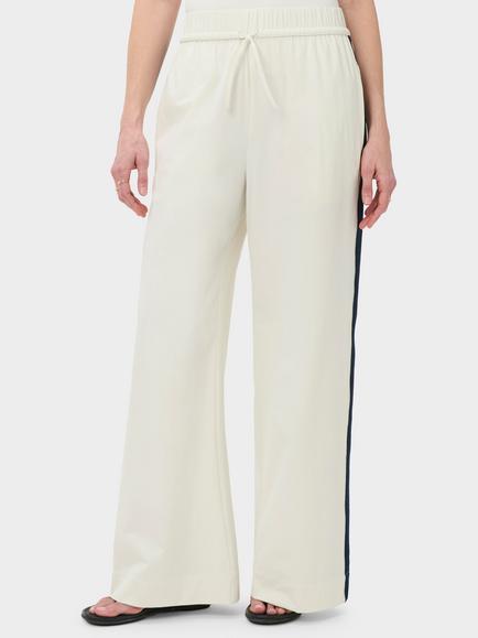 Sweaty Betty Summer City Side Stripe Wide Leg Trousers, White, White
