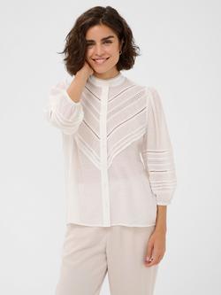 KAFFE Liva Sheer Shirt, Chalk, Chalk