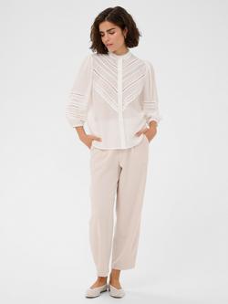 KAFFE Liva Sheer Shirt, Chalk - view 2, Chalk