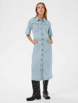 KAFFE Minna Denim Shirt Dress, Light Blue Wash - view 2, Light Blue Wash