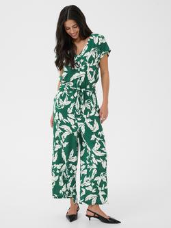 KAFFE Maris Floral Jumpsuit containing LENZING™ ECOVERO™ Viscose, Posy Green/Chalk