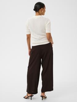 KAFFE Milia Cropped Wide Leg Trousers - view 2, Black Coffee