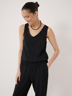 HUSH Cropped Jersey Jumpsuit, Black, Black