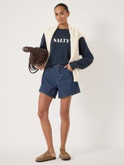 HUSH Salty Crew Neck Sweatshirt, Navy Blue - view 2, Navy Blue