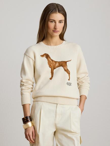 Lauren Ralph Lauren Relaxed Fit Vizsla Jumper, Mascarpone Cream, Mas Cream Mul