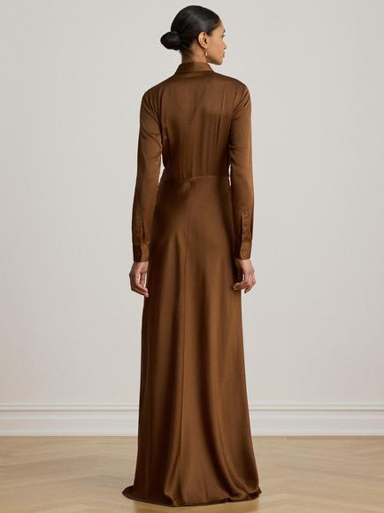 Lauren Ralph Lauren Slim Fit Wrap Waist Maxi Shirt Dress, Light Tobacco - view 2, Light Tobacco