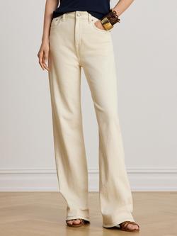 Lauren Ralph Lauren High Rise Relaxed Straight Leg Jeans, Cream Wash, Cream Wash