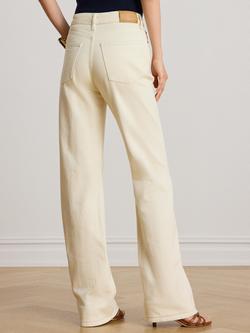 Lauren Ralph Lauren High Rise Relaxed Straight Leg Jeans, Cream Wash - view 2, Cream Wash