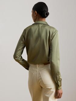 Lauren Ralph Lauren Satin Shirt, Light Agave - view 2, Light Agave