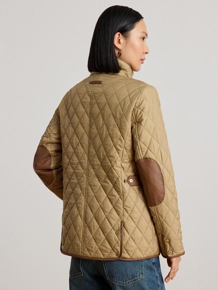 Lauren Ralph Lauren Quilted Insulated Funnel Neck Coat, Light Brown - view 2, Light Brown