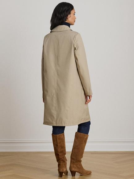 Lauren Ralph Lauren Mini Check Trench Coat, Brown Mini Check - view 2, Brown Mini Check