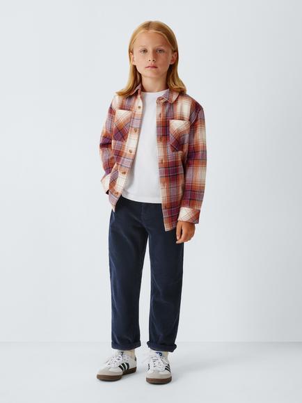 John Lewis Kids' Corduroy Trousers, Navy - view 2, Navy