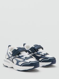 Mango Kids' Mesh Riptape Trainers, Cream - view 2, Cream