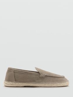 Mango Jute Suede Espadrilles, Taupe, Taupe
