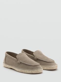 Mango Jute Suede Espadrilles, Taupe - view 2, Taupe