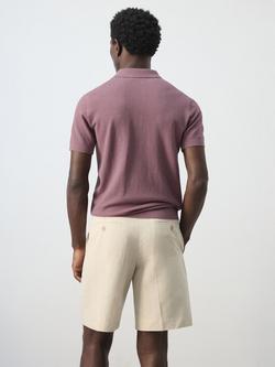 Mango Fine Knit Polo Shirt, Damson - view 2, Damson