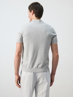 Mango Regular Fit Short Sleeve Cotton Polo Shirt, Ice - view 2, Ice