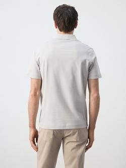 Mango Regular Fit Short Sleeve Cotton Polo Shirt, Ice - view 2, Ice