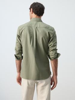 Mango Cotton Regular Fit Oxford Shirt - view 2, Green