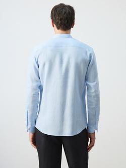 Mango Linen Regular Fit Shirt - view 2, Sky Blue