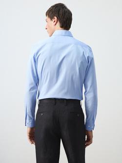 Mango Pinstripe Regular Fit Long Sleeve Cotton Shirt, Sky Blue - view 2, Sky Blue