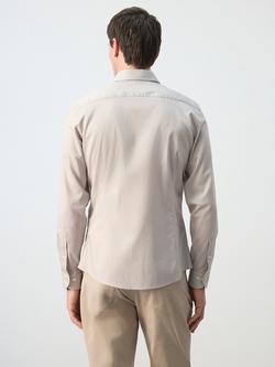 Mango Stripe Regular Fit Long Sleeve Cotton Shirt, Sand - view 2, Sand