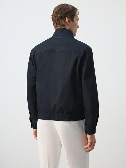 Mango Essentials Water Repellent Bomber Jacket, Navy - view 2, Navy