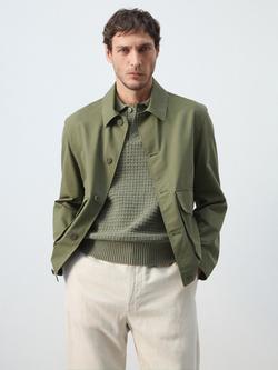 Mango Utility Jacket, Khaki