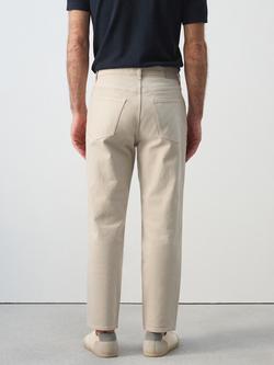 Mango Slim Tapered Cropped Jeans, Sand - view 2, Sand