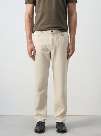 Mango Mid Rise Jeans, Stone, Stone