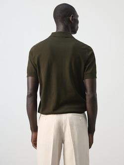 Mango Cotton Regular Fit Fine Knit Polo Shirt - view 2, Chocolate