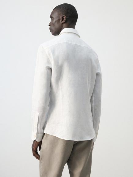 Mango Linen Slim Fit Shirt - view 2, White