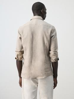 Mango Linen Slim Fit Shirt - view 2, Sand