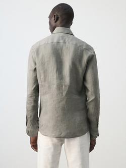 Mango Linen Slim Fit Shirt - view 2, Taupe
