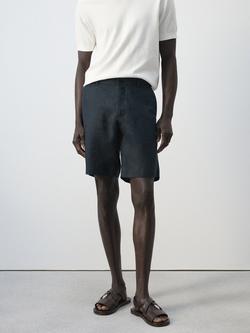 Mango Regular Fit Chino Shorts, Navy, Navy