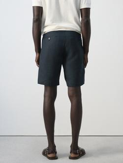 Mango Regular Fit Chino Shorts, Navy - view 2, Navy