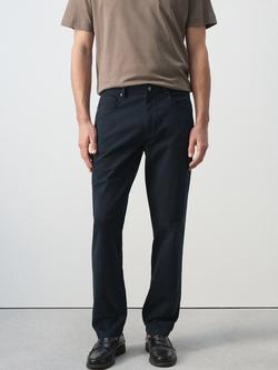 Mango Straight Fit Cotton Chinos, Navy, Navy