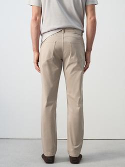 Mango Straight Leg Cotton Blend Chinos, Beige - view 2, Beige