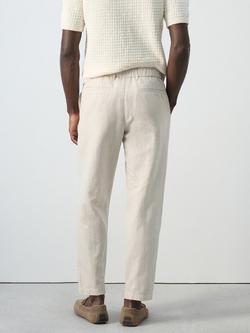 Mango Tapered Linen Cotton Blend Ankle Grazer Trousers, Raw - view 2, Raw