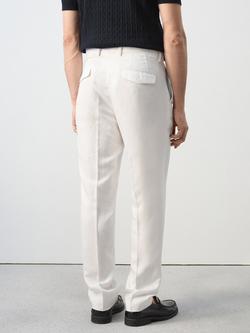 Mango Slim Fit Lyocell Blend Trousers - view 2, Off White