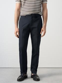 Mango Slim Fit Trousers, Navy, Navy