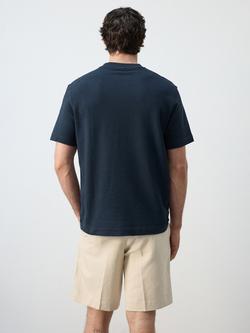 Mango Gari Regular Fit Cotton T-Shirt, Navy - view 2, Navy